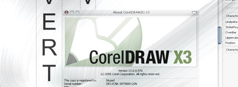 CorelDraw about screenshot